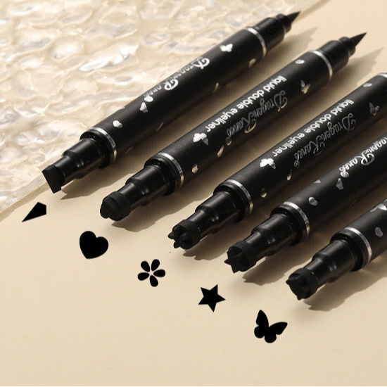 Heart Stamp Eyeliner Pen Double Headed Black