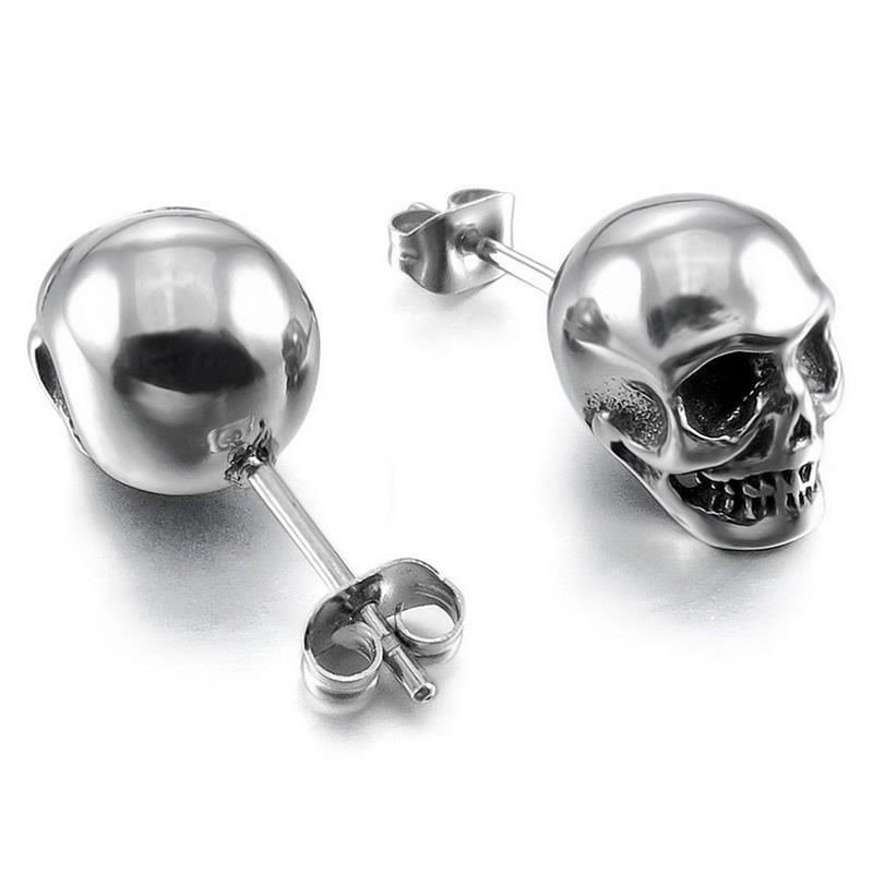 Steel Stud Skull Earrings