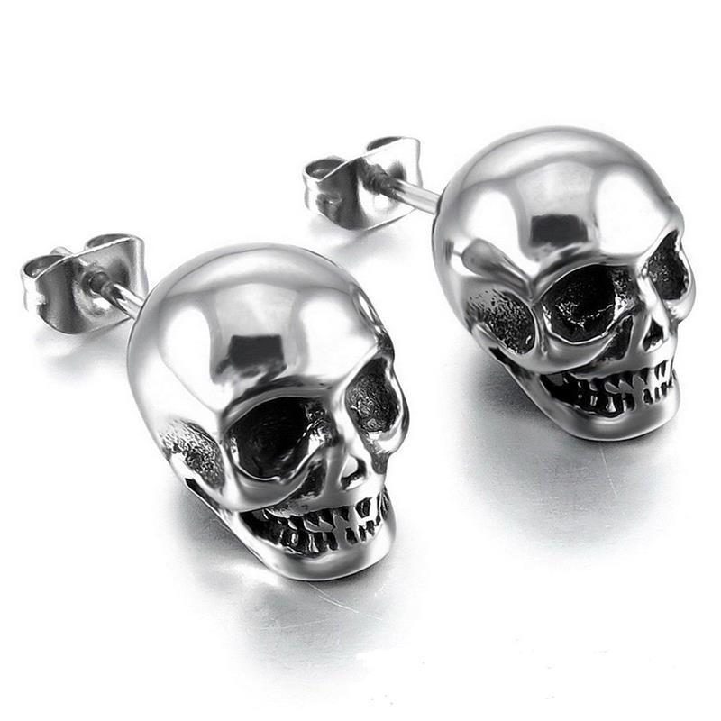 Steel Stud Skull Earrings