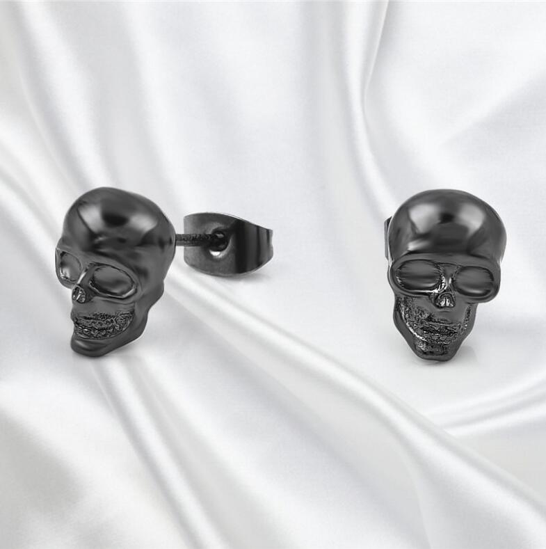 Steel Stud Skull Earrings