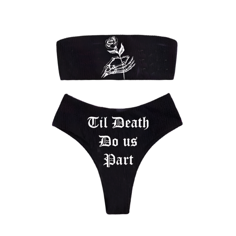 Strapless Gothic Bikini Set