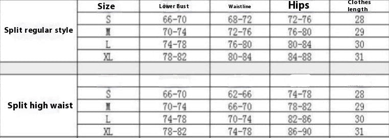 size guide Strapless Gothic Bikini Set