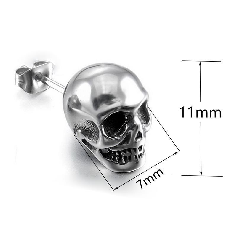 Steel Stud Skull Earrings