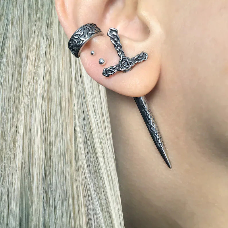 Sword Stud Earrings womens