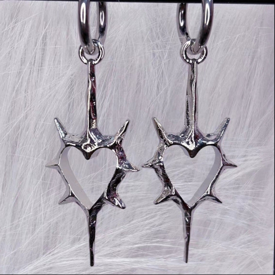 Thorn Heart Earrings Gothic