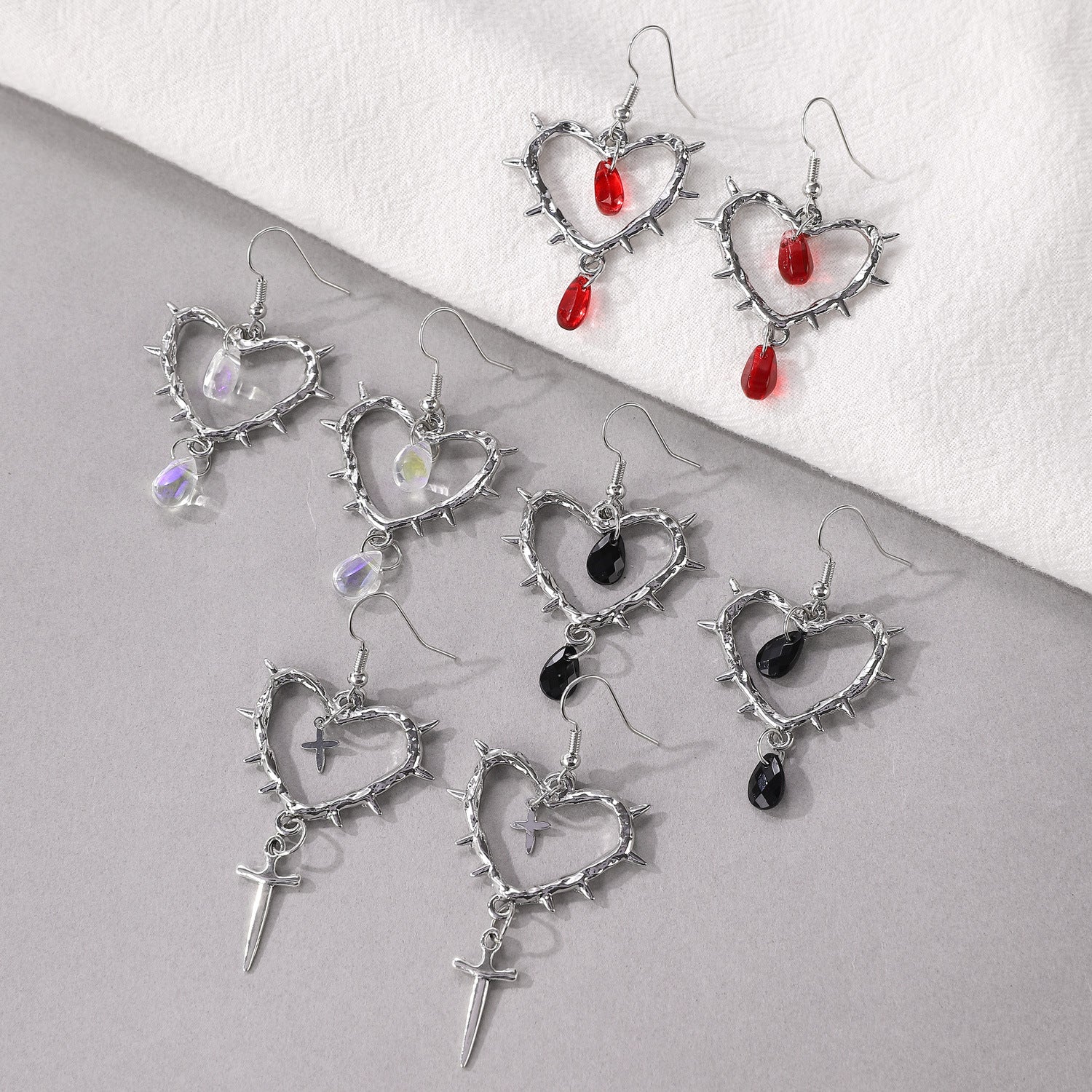 Thorn Heart Earrings Womens