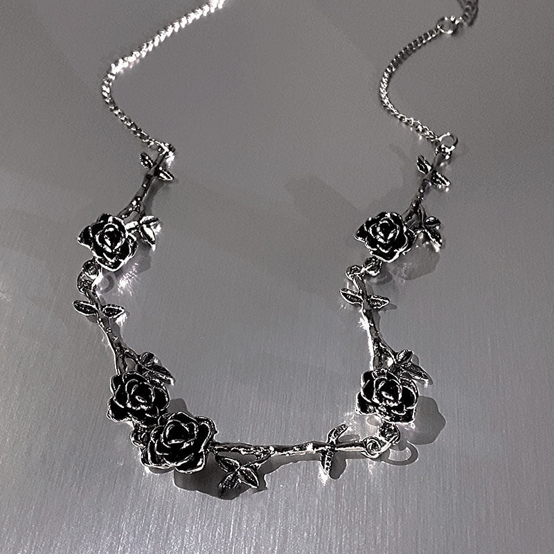 Thorn Rose Necklace Womens
