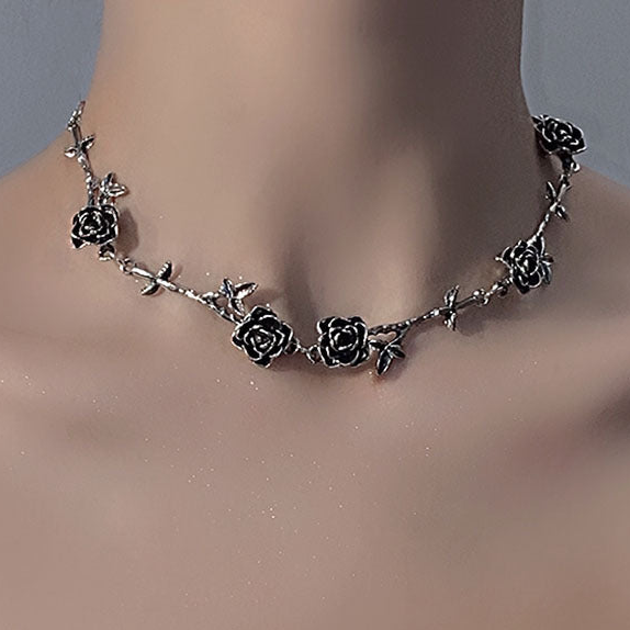 Thorn Rose Necklace Womens