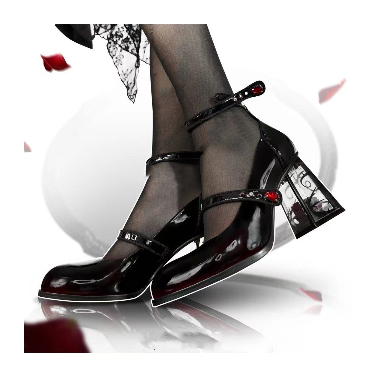 Transparent Heel Forever Rose Heels