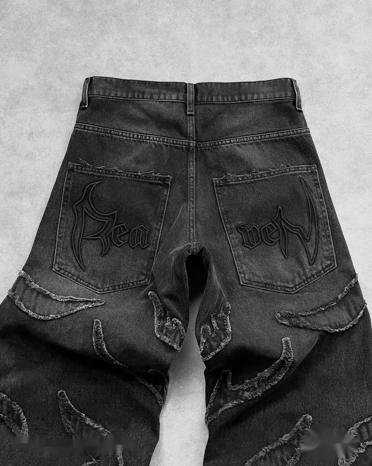 Unique Wide-Leg Pants with 3D Fire