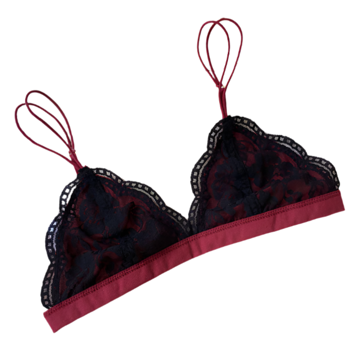 Vampire Bralette Black Red Lace