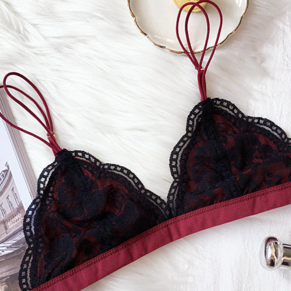 Vampire Bralette Black Red Lace