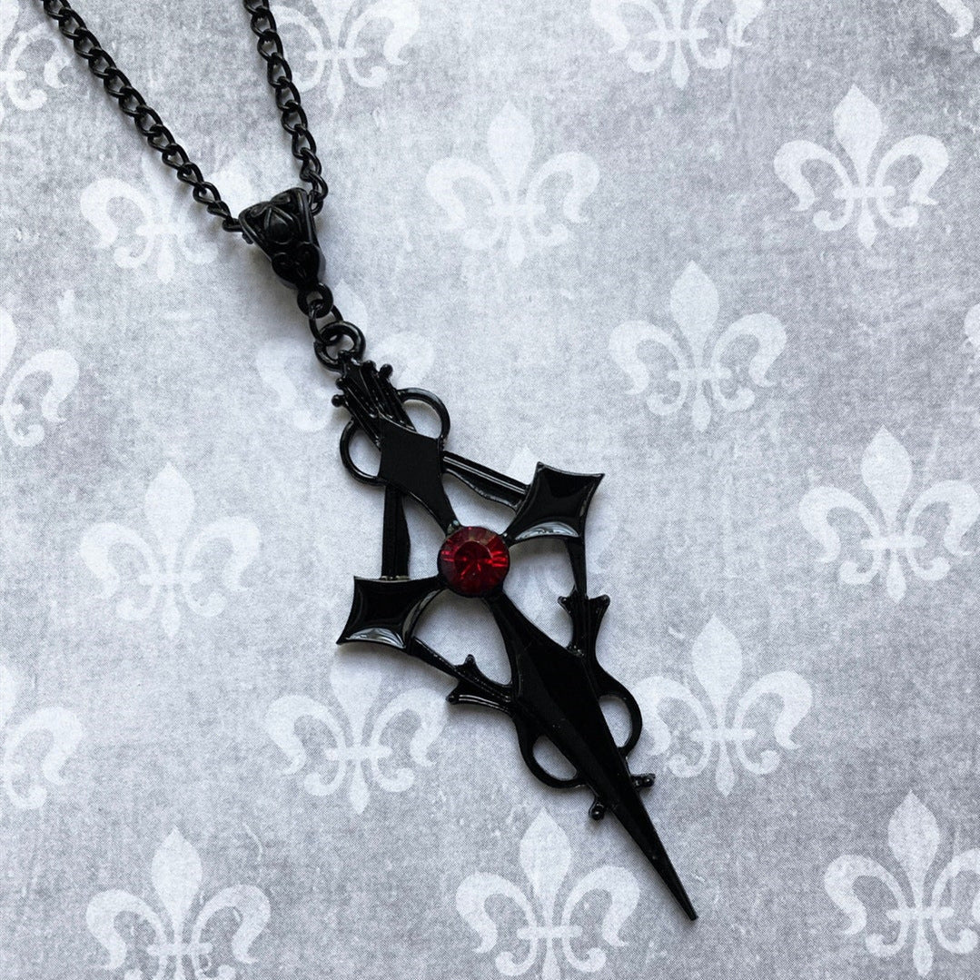 women Vampire Cross Necklace