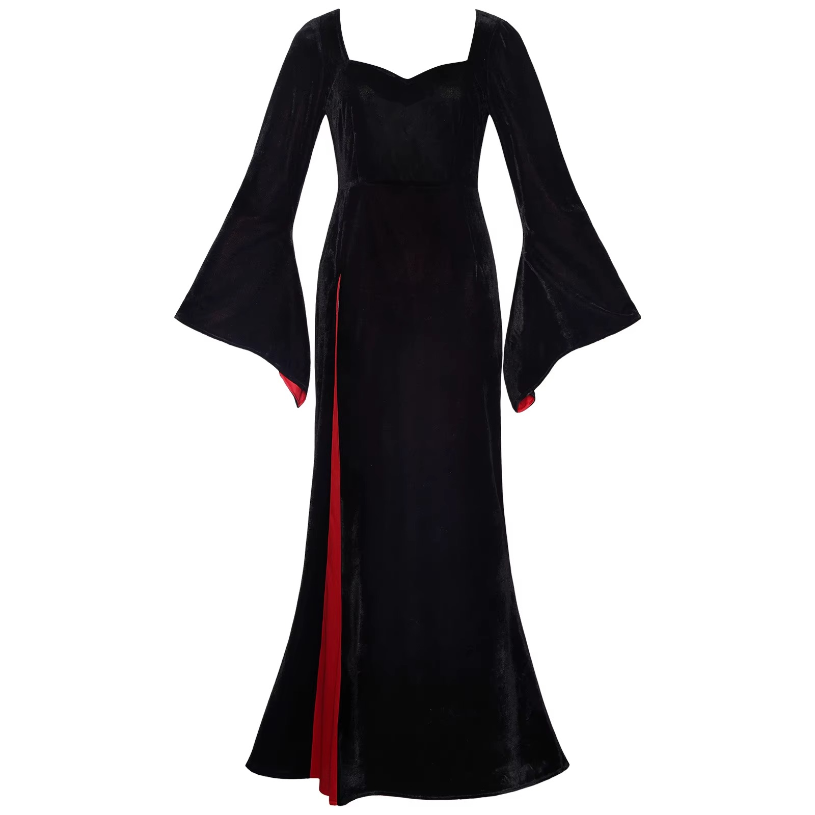 Slit Vampire Dress Velvet