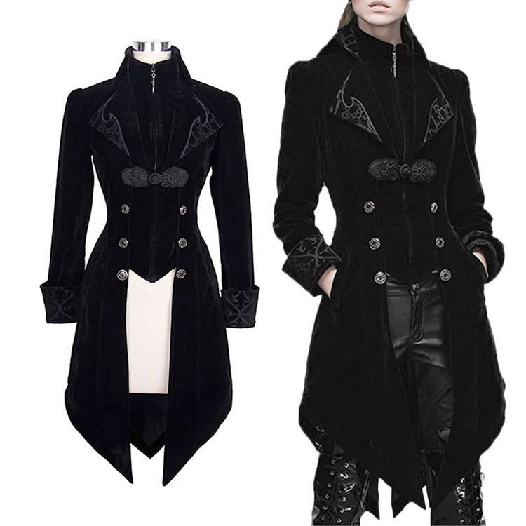 Vampire Goth Victorian Coat Tuxedo Womens black