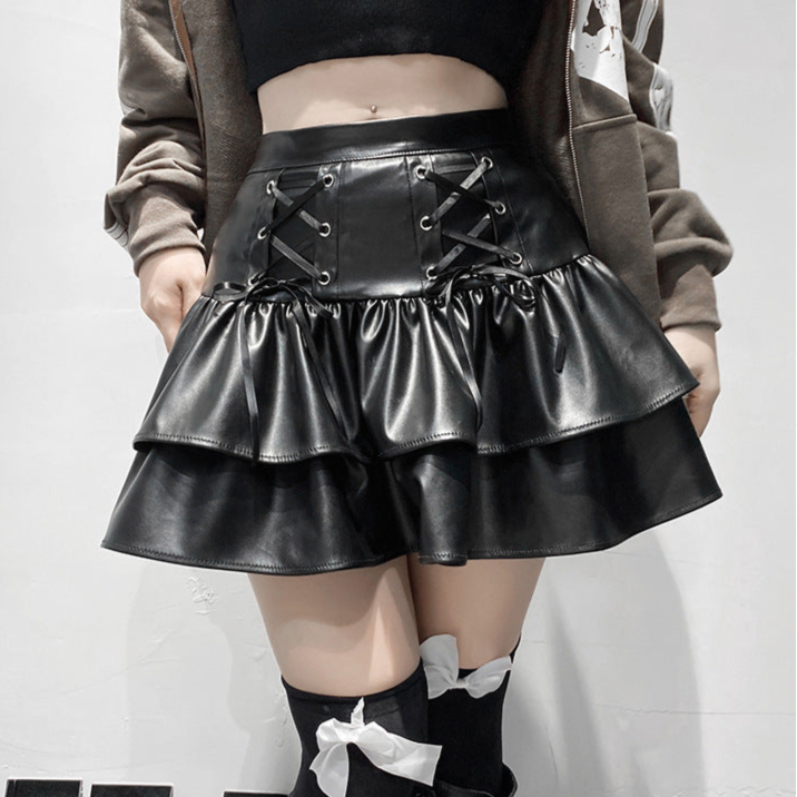 Vegan Leather Goth Skirt