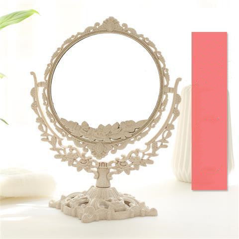 beige Victorian Heart Makeup Mirror