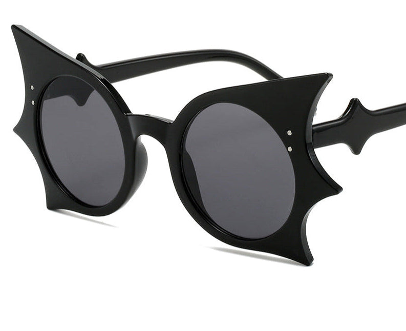 black Vintage Goth Sunglasses Black