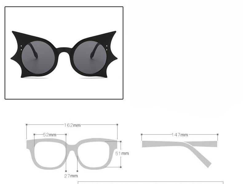 Vintage Goth Sunglasses Black bat