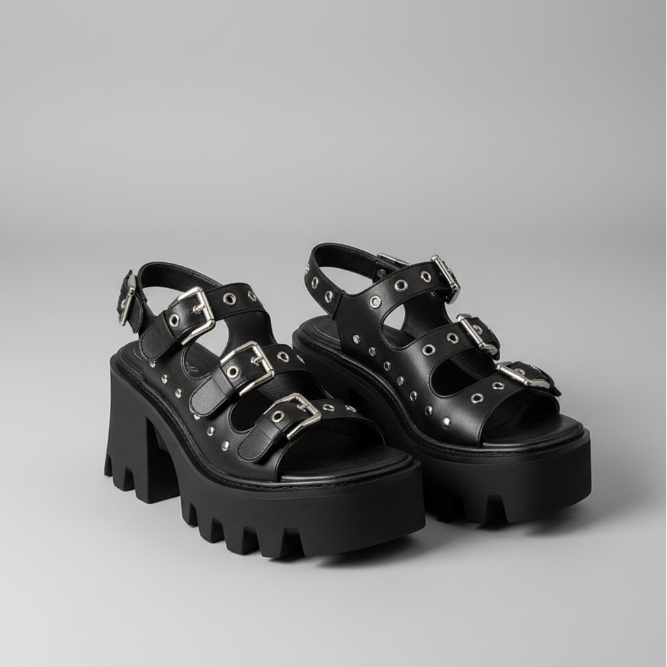 Waterproof Thick Sole Sandals Gothic Style