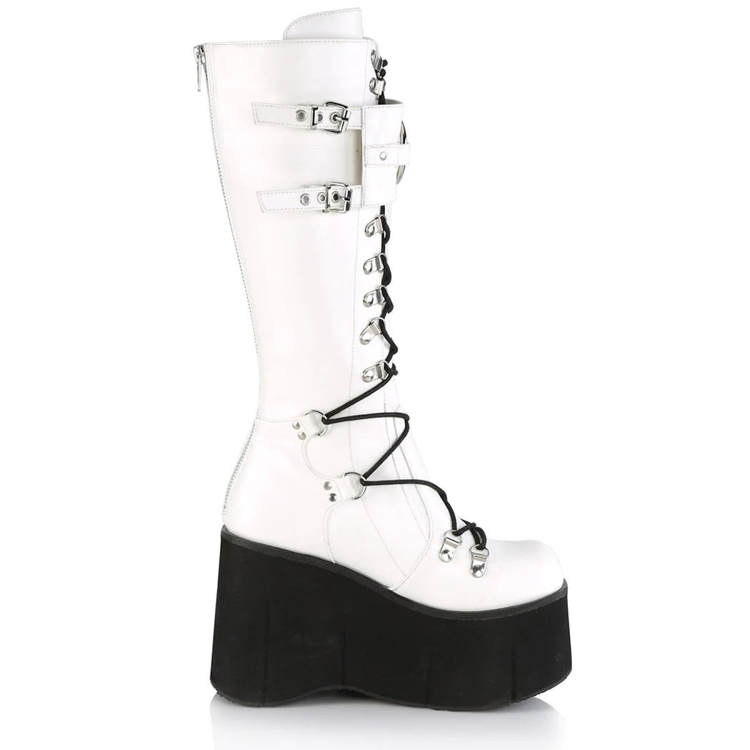White Goth Boots for Women o ring