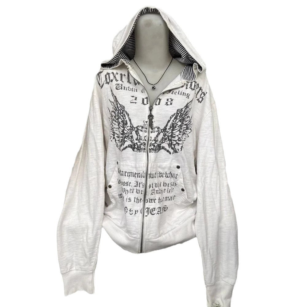 White Goth Hoodie Jacket