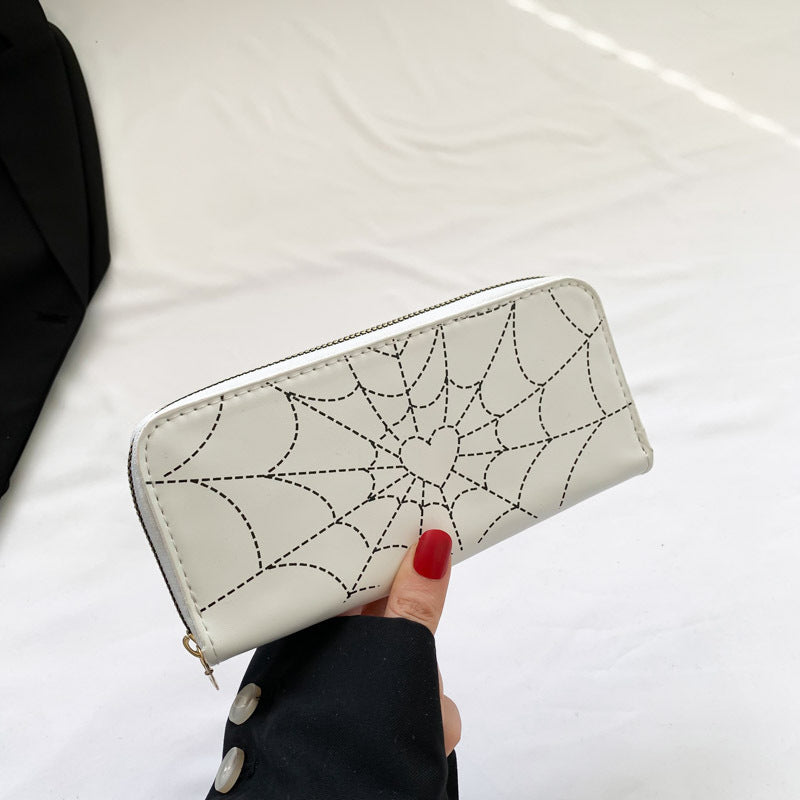 White Heart Spider Web Wallet