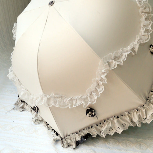 White Lolita Goth Parasol