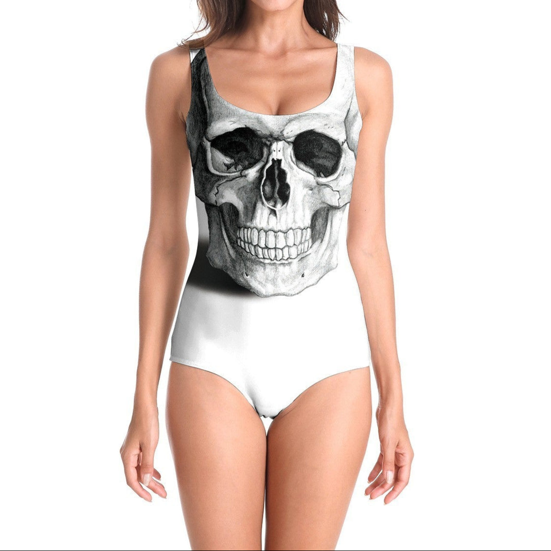 White Skull Beachwear Swimsuit