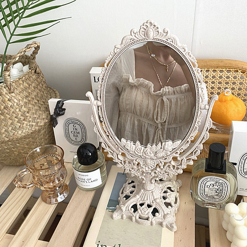 White Victorian Makeup Mirror