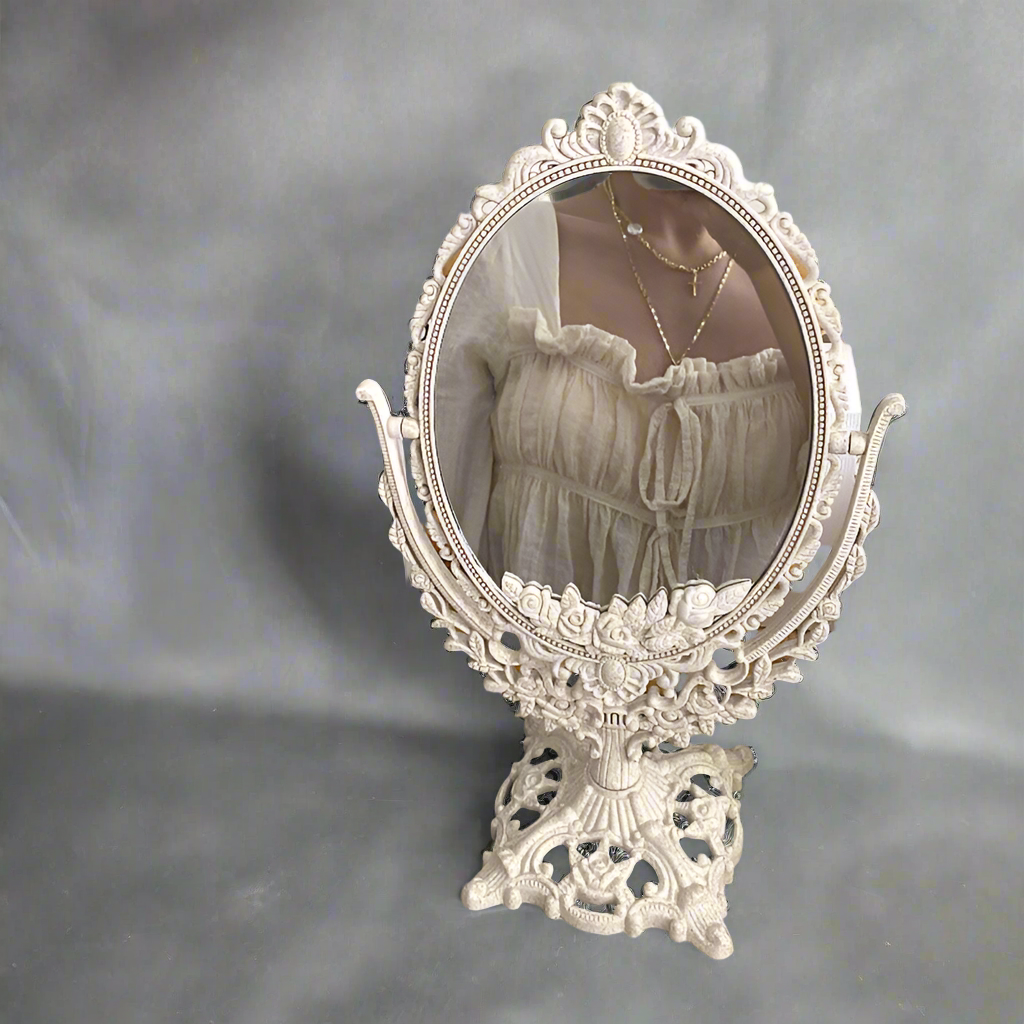 White Goth Victorian Makeup Mirror