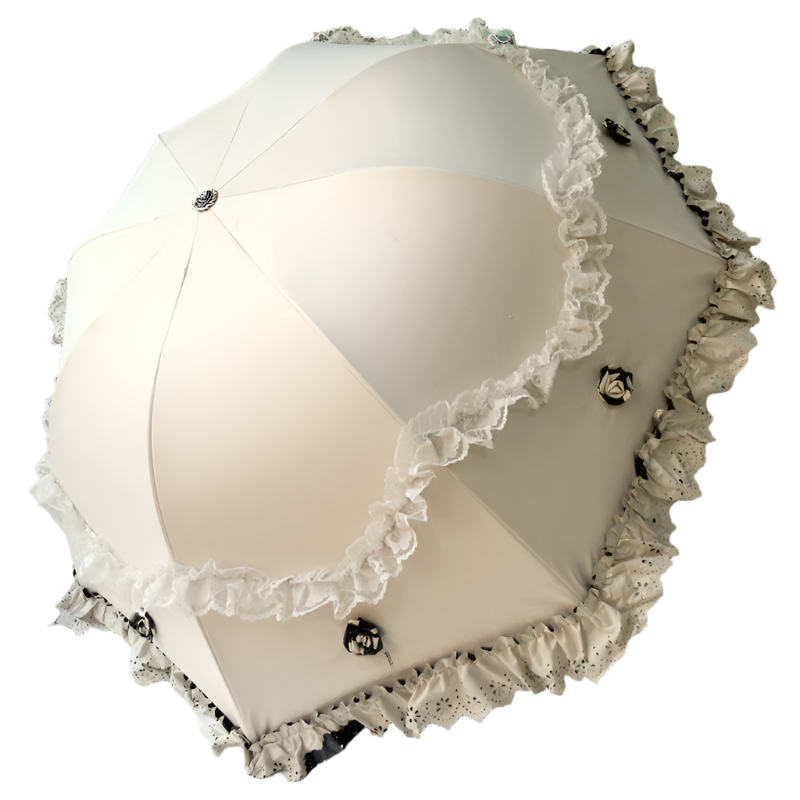 White Lolita Goth Parasol lace