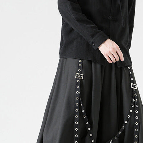 Wide Black Alternative Skirt for Men