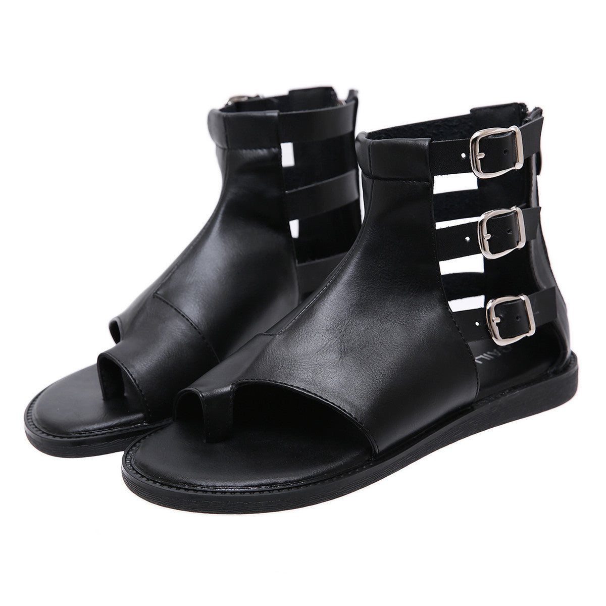 Women Alternative Black Leather Sandals