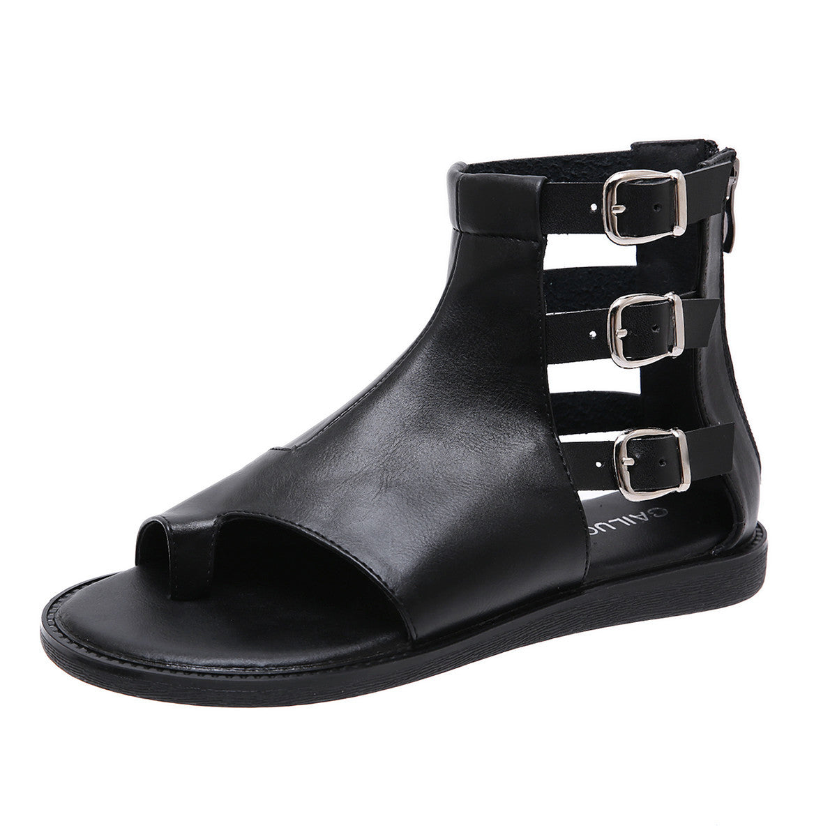 Womens Alternative Black Leather Sandals