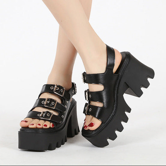 Womens Goth Sandals with High Heel