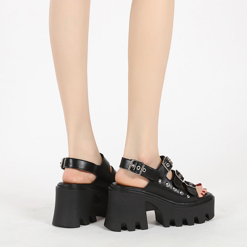 Womens Goth Sandals with High Heels