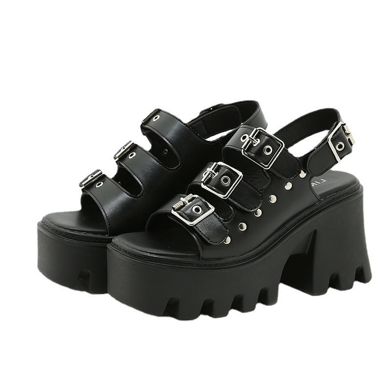 Womens Gothic Sandals with High Heel
