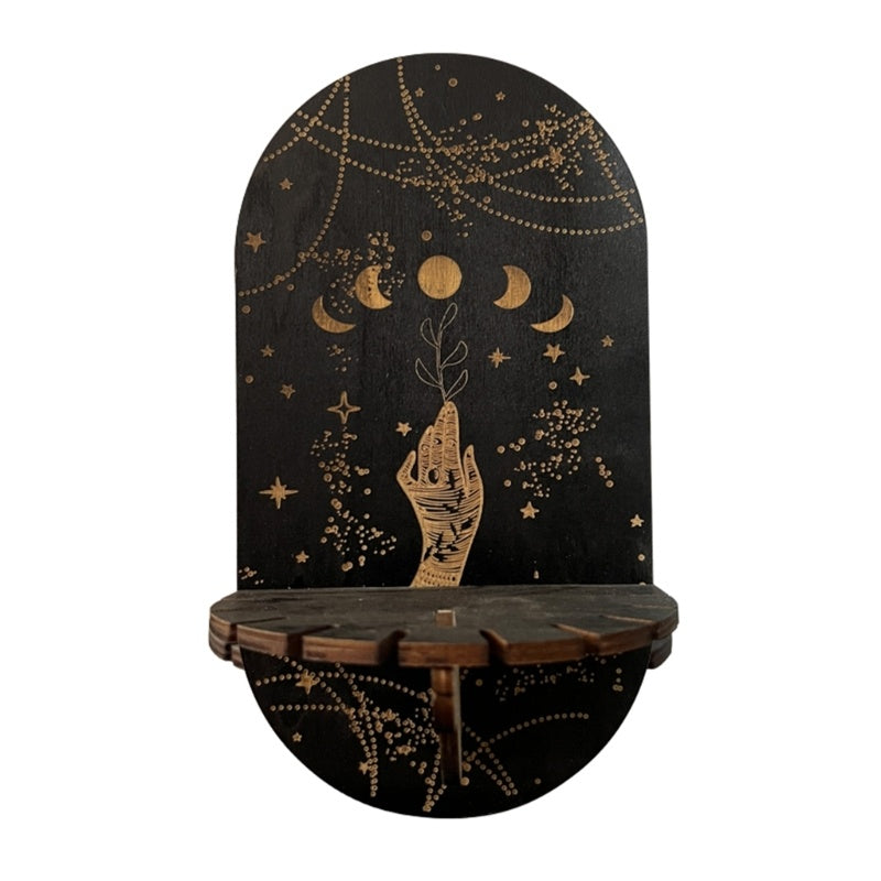 Wooden Black Crystal Display Shelf
