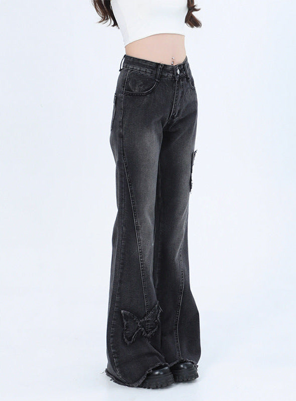 Y2K Alternative Jeans Butterfly Design denim