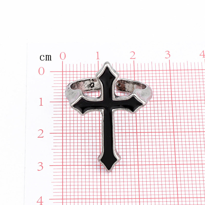 mens Black Cross Ring