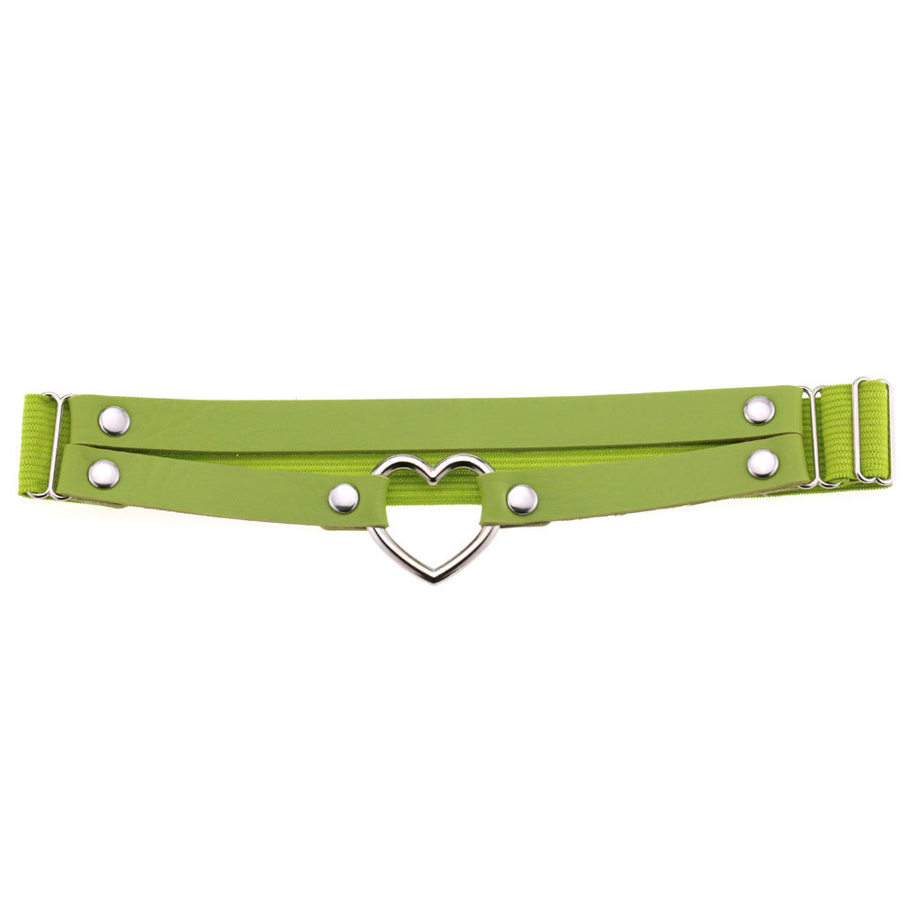 Black Faux Leather Garters Punk Heart