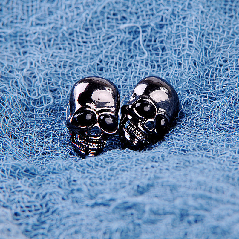 Black Skull Stud Earrings Gothic Small alt
