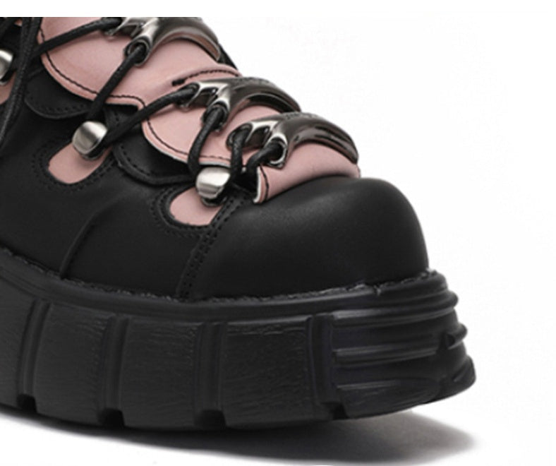 alt Goth Black Pink Sneaker Platforms