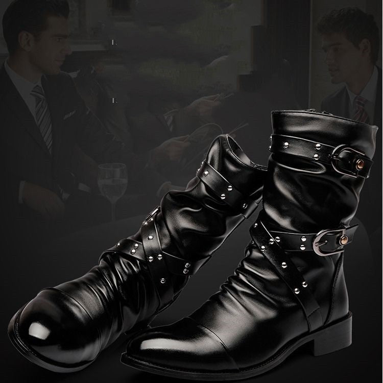 ankle Black Pirate Boots for Men