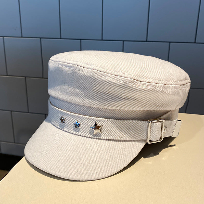 Goth Buckle Cap with Stars