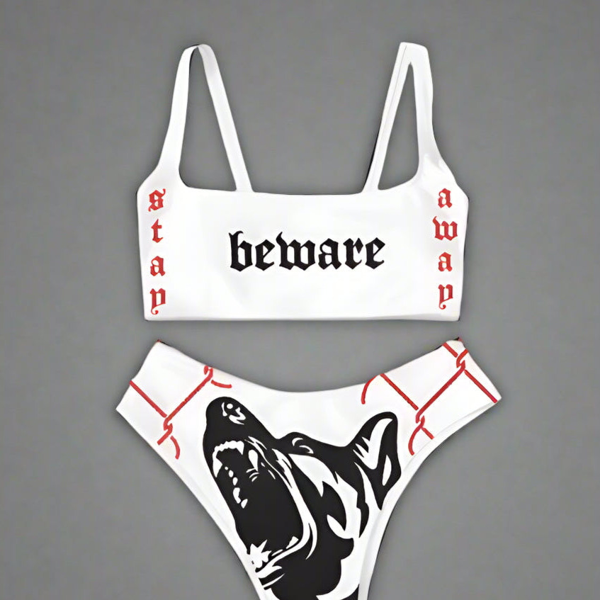 "Beware" Punk Bikini Set