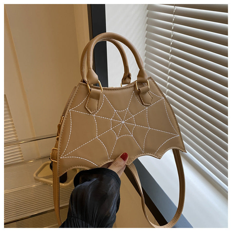 brown Goth Bat Spider Web Purse