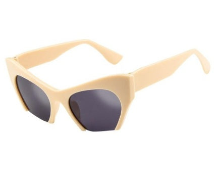 beige Vintage Gothic Sunglasses Cat Eye