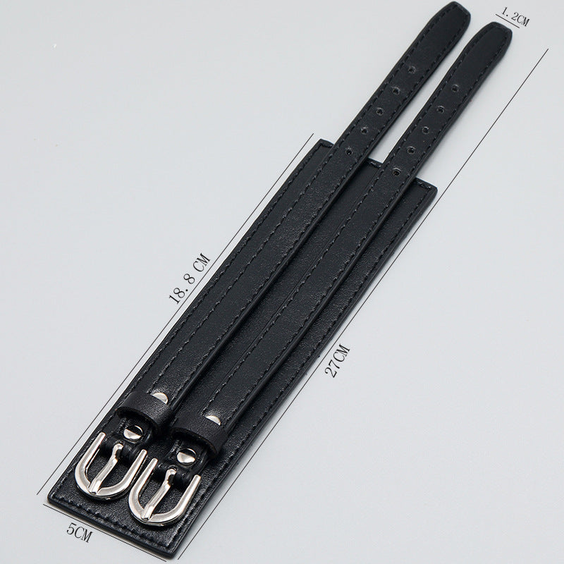 belt buvcle Wrist Band - Gothic Leather Wrist Strap